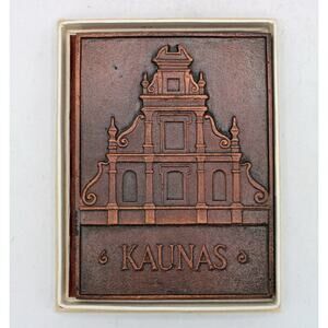 1989 Bronze Cast Kaunas Lithuania St. Michael Church Wall Plaque w/ Box